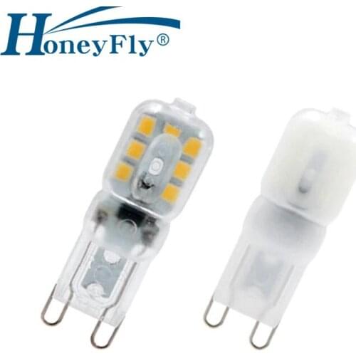 HoneyFly 5pcs G9 LED Corn Lamp 2W 220V Capsule Clear Frosted Crystal Warm White G9 COB LED Bulb Replace G9 Halogen Lamp