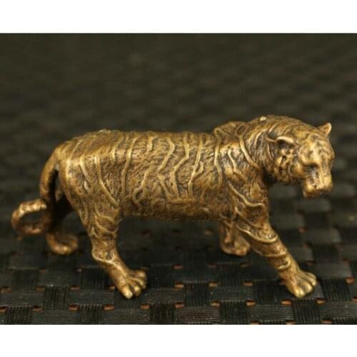 Chinese old bronze hand cast Tiger statue figure collectable ornament