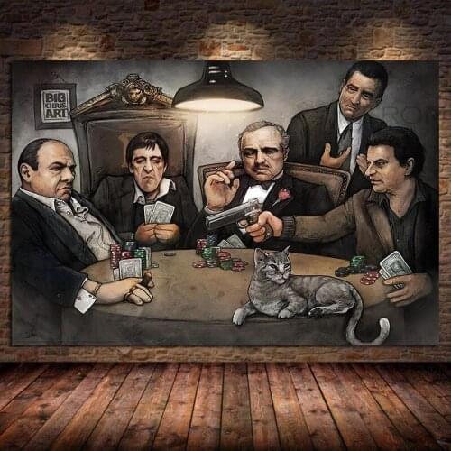 Classic Gangsters Movie Posters And Prints Canvas Painting Cuadros Living Room Decor Wall Art Pictures