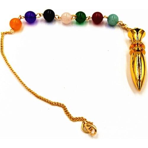 Ya.x natural stone & copper pendulum pendant reiki Natural Stone Amulet Healing crystal Pendant for Men Women reliquary necklace