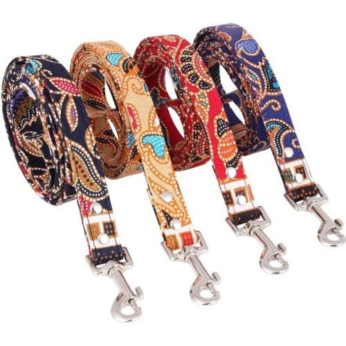 Fashion Bohemian Pet Dog Collar Leash Small Medium Large Dogs Dog Leash Lead Breakaway Collars for Dog Puppy Pet