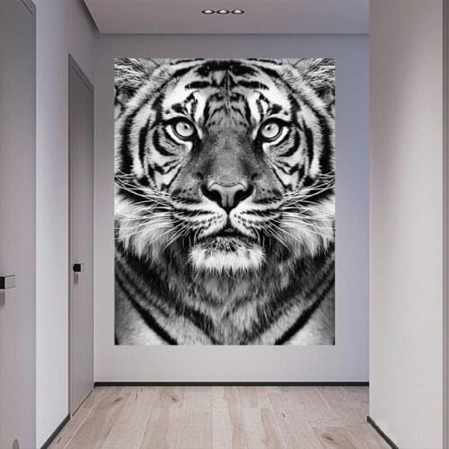 Wall Art Canvas Painting Black White Tiger Photo Nordic Posters And Prints Decoration Wall Pictures For Living Room Salon