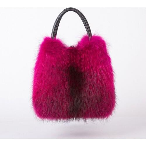 New Whole Pieces fur female package diamond winter new Genuine leather fashion casual Real Fur handbag shoulder Messenger bag