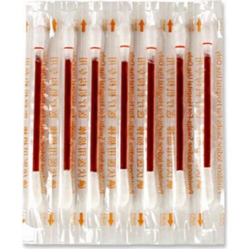 20Pcs Disposable Medical Iodine Cotton Stick Swab Home Disinfection Emergency