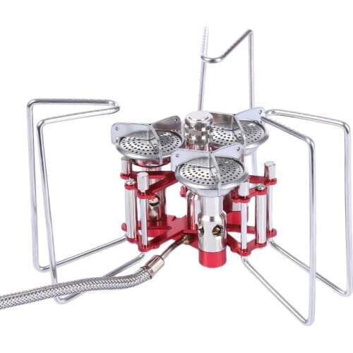 Portable Foldable Stainless Steel Gas Stove for Outdoor Camping Cooking BBQ Picnic Anti-skid Mini Stove with English Manual