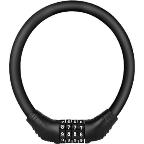 Portable Bike Coded Lock Anti-Theft Bicycle Security Lock Password Ring Lock Fixed 4 Digit Code Combination Bike Accessories