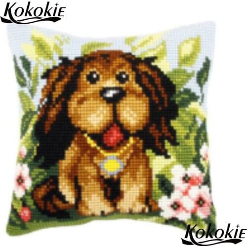 Handmade embroidery Needlework Sets cross stitch set sales pillowcase Counted Embroidery pillow kit animal needle throw pillow