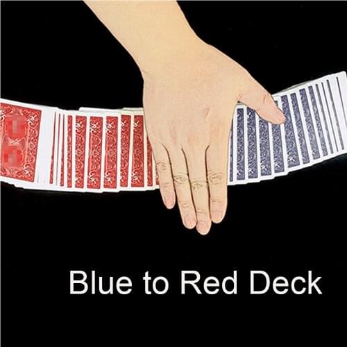Blue to Red Deck Magic Tricks Close up Magia Blue Cards Turn Red Magie Playing Card Appearing Magica Illusion Gimmick Props