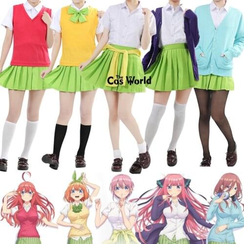 Go-Toubun no Hanayome Nakano Ichika Nakano Nino Nakano Miku Nakono Yotsuba Nakano Itsuki Knitwear Tops Skirt Cosplay Costumes