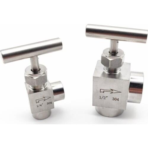 1/8" 1/4" 3/8" 1/2" G Female Angle Needle Valve Crane 304 Stainless Flow Control With One-Shape Handle For Water Gas Oil