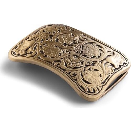 High Quality Antique Vintage/Retro Flower embossed Mens Solid Copper Brass Belt Buckle
