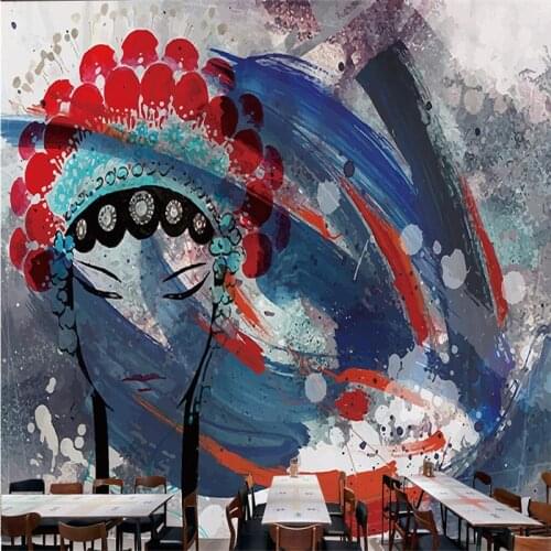 Wellyu Chinese wind drama pear oranges panic hot pot restaurant dressing backdrop custom large fresco green wallpaper