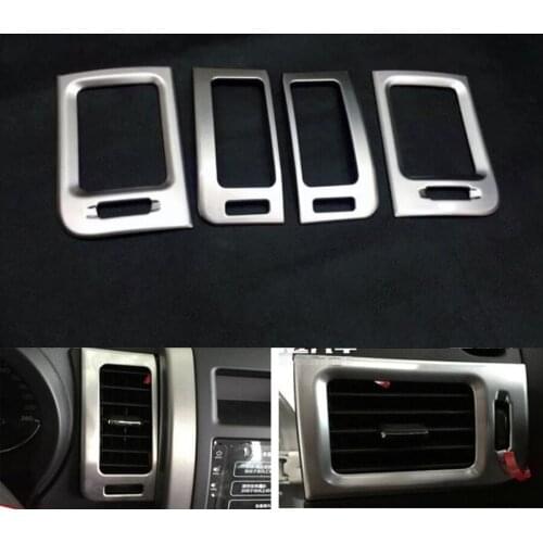 YAQUICKA 4Pcs/set Car Dashboard AC Air Outlet Vent Frame Cover Trim Styling Sticker For Nissan X-trail 2008-2013 ABS Matte