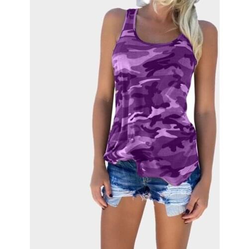 Ladies Round Neck Shirt Womens Clothes 2021 Camouflage Vest Women Fashion Sleeveless Summer Casual Tank Tops