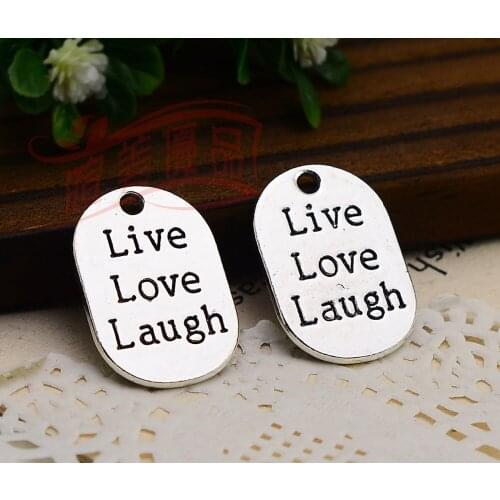 10pcs/lot--27x18mm, Antique silver plated live love laugh Charms ,DIY supplies, Jewelry accessories