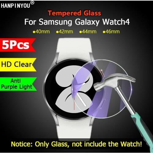5Pcs For Samsung Galaxy Watch 4 3 Watch4 Classic 40 44mm 42mm 46mm Tempered Glass 2.5D Screen Protector Film For Samsung Watch3