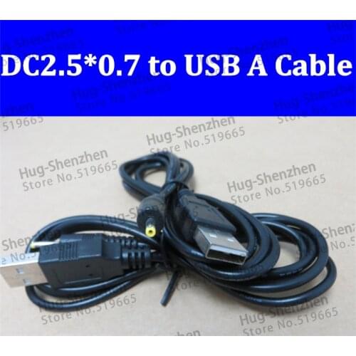 50pcs Tablet USB Charging Cable to 2.5x0.7mm DC male Connector USB male to 2.5/0.7 DC Tip Plug with Cord