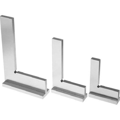 50x40/75x50/100x70mm Machinist Square 90 Degree Right Angle Engineer Set with Seat Precision Ground Steel Hardened Angle Ruler