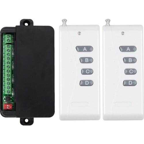 Universal Remote Control AC 110V 220V 10A 4CH rf Relay Receiver and Transmitter for Universal Garage and Door Control