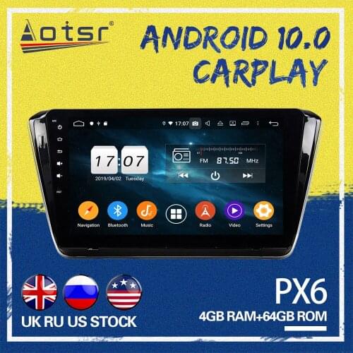 AOTSR Car gps navi For Skoda Superb 2015 Android 10.0 System Car GPS Navigation Touchscreen Octa core Car Radio play