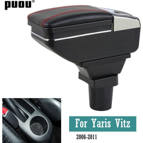 Car Arm Rest Storage Box For Toyota Yaris Vitz 2006-2011 Hatchback Centre Console Storage Box Rotatable Armrest