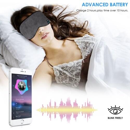 Wireless Bluetooth Sleeping Headphones Handfree Stereo Eye Mask Earphone Soft Elastic breathable Headband Music Headset