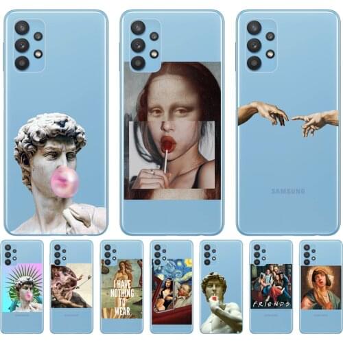 Great Art Aesthetic David Mona Lisa Case For Samsung A32 A52 A72 A12 A42 Soft TPU For Galaxy A51 A71 21S A31 A41 A50 A70 Covers