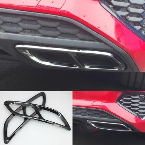 For Audi sports version A3 2021 Black Exterior Tail Pipe Car Styling Exhaust Tail Throat Frame Decoration Sticker Trim 1Set