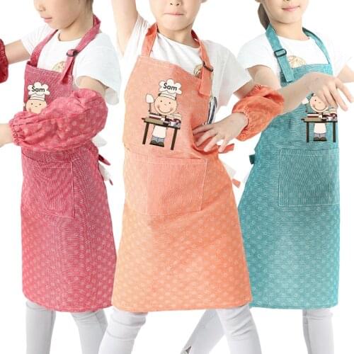 Childrens apron anti-fouling gowns baking hand-baked art paintings logo print aprons