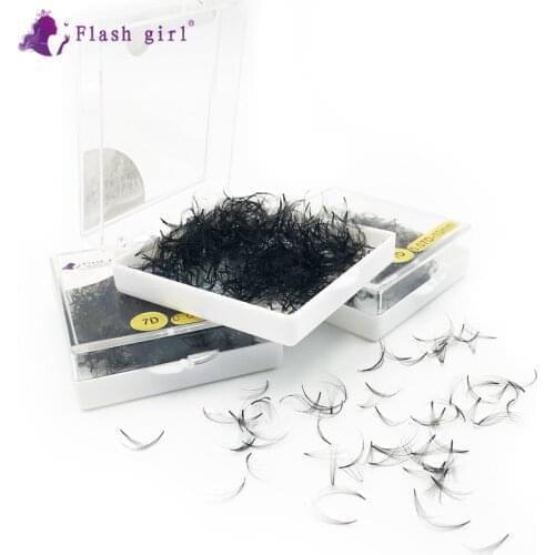 Flash girl hot sale 7D 14MM 0.07D/C premade 1000 fans a box customize private label russia volume bulk lashes wholesale ven
