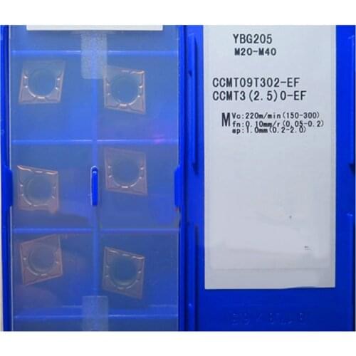 Carbide Inserts CCMT 060202 060204 CCMT060202-EF CCMT060204-EF CCMT09T302-EF CCMT09T308-EF YBG205 processing Stainless Steel
