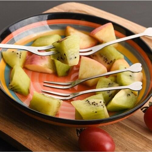 1Pcs Lovely Mini Fork Stainless Steel Flatware Fruit Fork Cake Dessert Forks Used For Party Supplies For Hotel Restaurant Tools