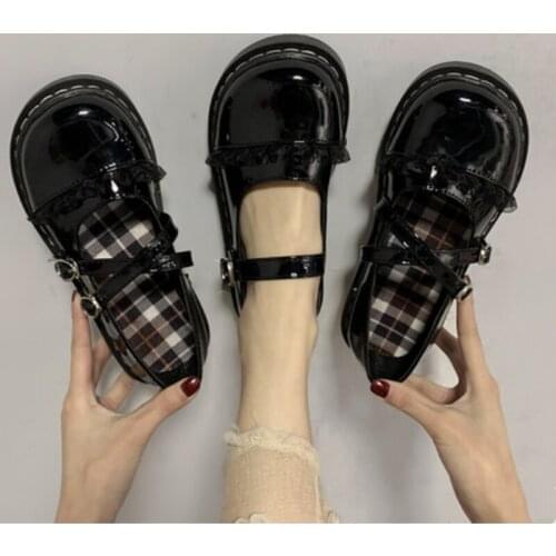 Japanese leather shoes female students jk uniform doll shoes shallow mouth soft sister girl college style retro Mary Jane cos