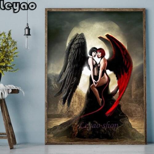 Beauty Devil Angel Diamond Painting Square Round Drill Resin Embroidery Diy 5d Diamond Mosaic cross stitch Angel New Year Gift