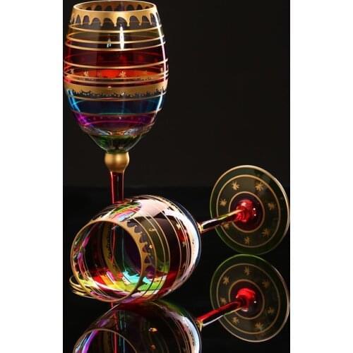 Creative Colored drawing Flute Glass cup Crystal cup Champagne Glasses wine For Vodka Cups wedding Bar Hotel party Drinkware