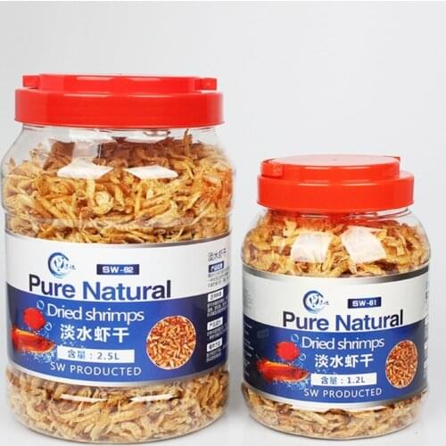 1.2L/1.5L Tropical Cichlid Turtle Food Dried Shrimp Flowerhorn Carnivore Fish Food Tortoise Healthy Nutrition Arowana Foods