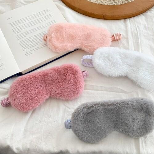 Sleep Mask Plush Eye Cover Sleeping Dream Night Mask Cute Sort Band For Man Women Breathable Eyeshade Smooth Nap Rest Blindfold