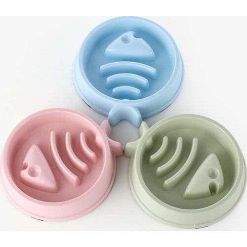 Pet Slow Eating Feeder Fish Bone Shape Dog Bowl Dog Feeding Food Bowls Bloat Stop Healthy Interactive Puppy Food Plate Dishes