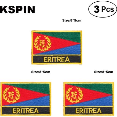 Eritrea Rectangular Shape Flag patches embroidered flag patches national flag patches for clothing DIY Decoration