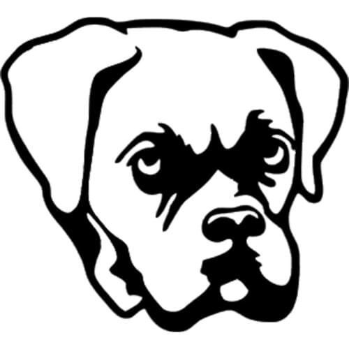 11.4*10.3CM Boxer Dog Car Stickers Cute Waterproof Vinyl Decal Motorcycle Car Styling Accessories Black/Silver S1-0569