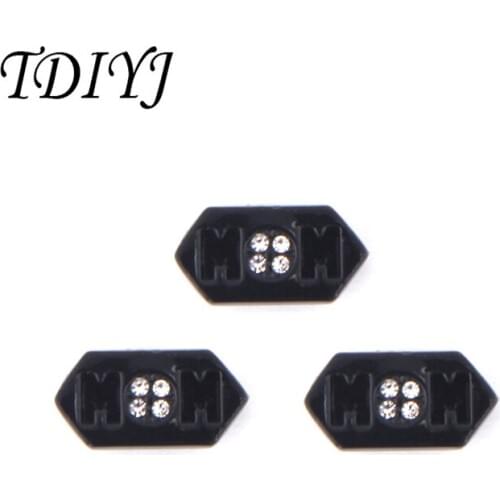 TDIYJ Newest Arrival Fashion Love Mom Keeper Charms with Crystal for Mesh Keeper Bracelet as Family Gift 6Pcs/lot