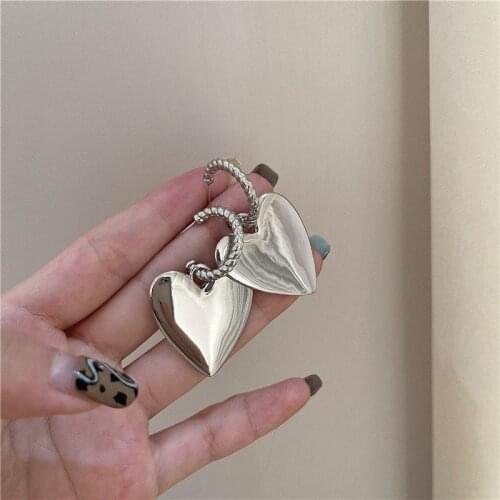 2021 New Metal Punk Style Alloy Earrings Y2K Aesthetics Heart-shaped Earrings for Women Eardrop Ear Stud Jewelry Wholesale