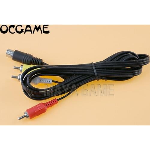 OCGAME 30pcs/lot Durable 1.8M 6ft Audio Video AV Cable For Sega For Saturn A/V RCA Connection Cord Nickel plated connector