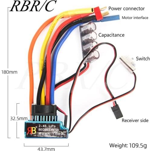 RBR/C WPL MN Off-Road Climbing Drift Four-Wheel Drive Remote Control RC Car & Ship 3650 540 Motor 120A Brushless ESC 2S-4S R700