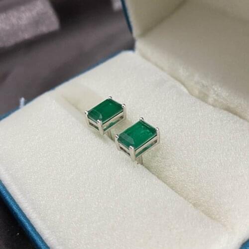 Gorgeous Green Cubic Zirconia Stud Earrings for Women Noble Wedding Party Earring Fine Birthday Gift Lady Fashion Jewelry