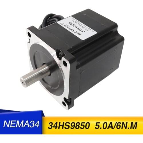 34HS9850 CNC stepper motor 5.0A 6.0 N.m D14mm Nema34 stepping motor 86X98MM for CNC engraving machine high torque