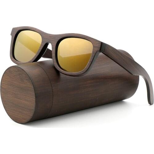 2021 Retro Fashion Bamboo Wood Polarized Sunglasses Driving Square Sunglasses Mens Goggles UV400 Ladies Brand Designer