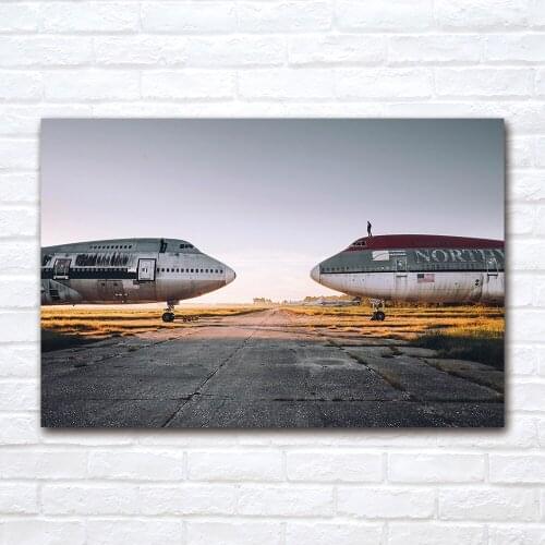 Modern Wall Art 1 Piece Canvas Cloth Fabric Painting Old Airplane Aircraft Plane Airliner Poster Prints Picture Room Decor