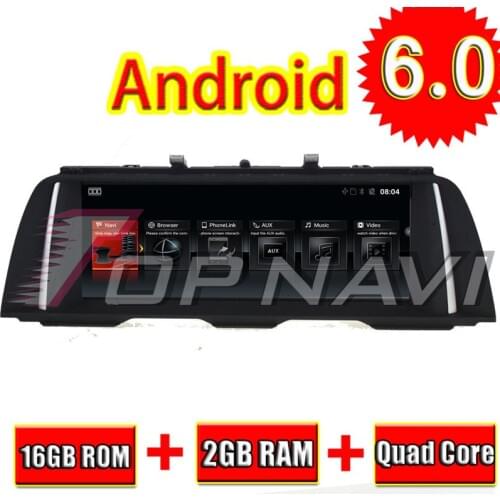 Topnavi Android 6.0 Car GPS Navigation Radio For BMW 5 Series F10/F11 CIC 2011-2012 F10/F11 NBT 2013-2017 Player 2 Din NO DVD