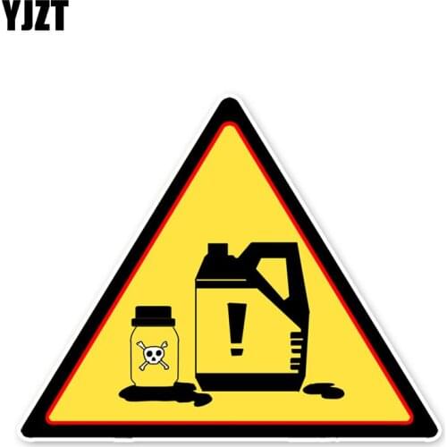 YJZT 12.3*15CM Warning Sign Pay Attention To Chemical Products Car Stickers Accessories C30-0336